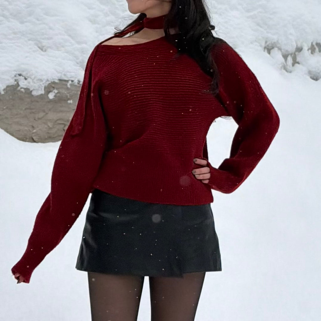 Whisper Scarf Off-Shoulder Knit